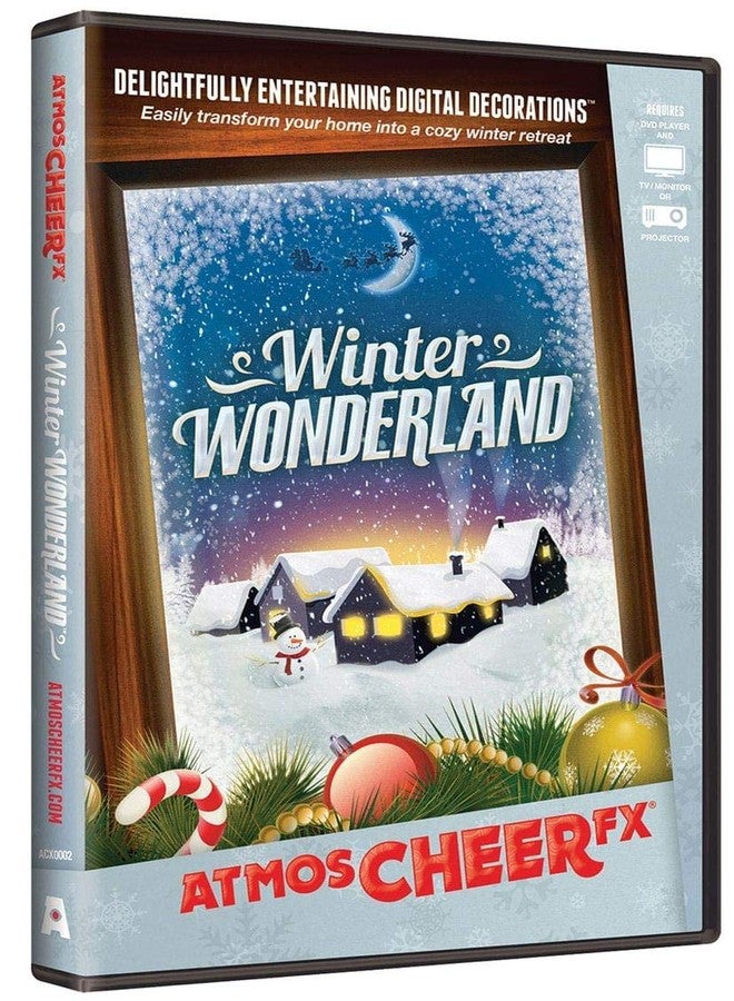 قرص DVD للديكورات الرقمية الشتوية من AtmosFX، مثالي لعرض الصور في فصل الشتاء وعطلات عيد الميلاد.